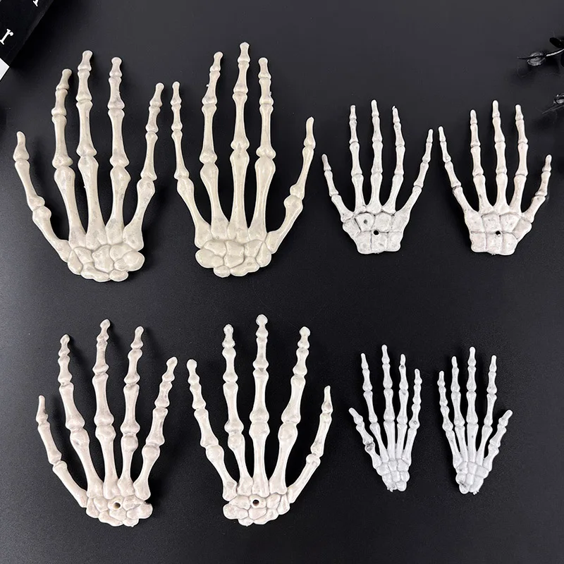 

1 Pair Halloween Human Hands Bone Decor Realistic Life Size Skeleton Hands Ornaments Haunted House Party Secret Room Scary Props