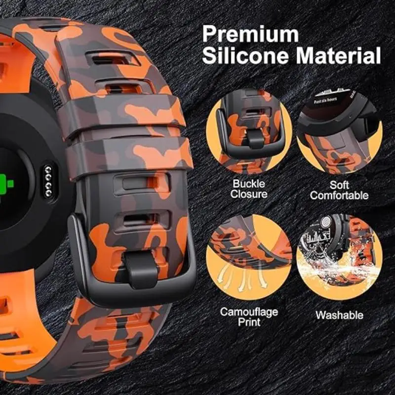 Runcool Garmin Instinct camouflage strap, Garmin Instinct 2/Instinct esports/solar/tidal/tactical strap
