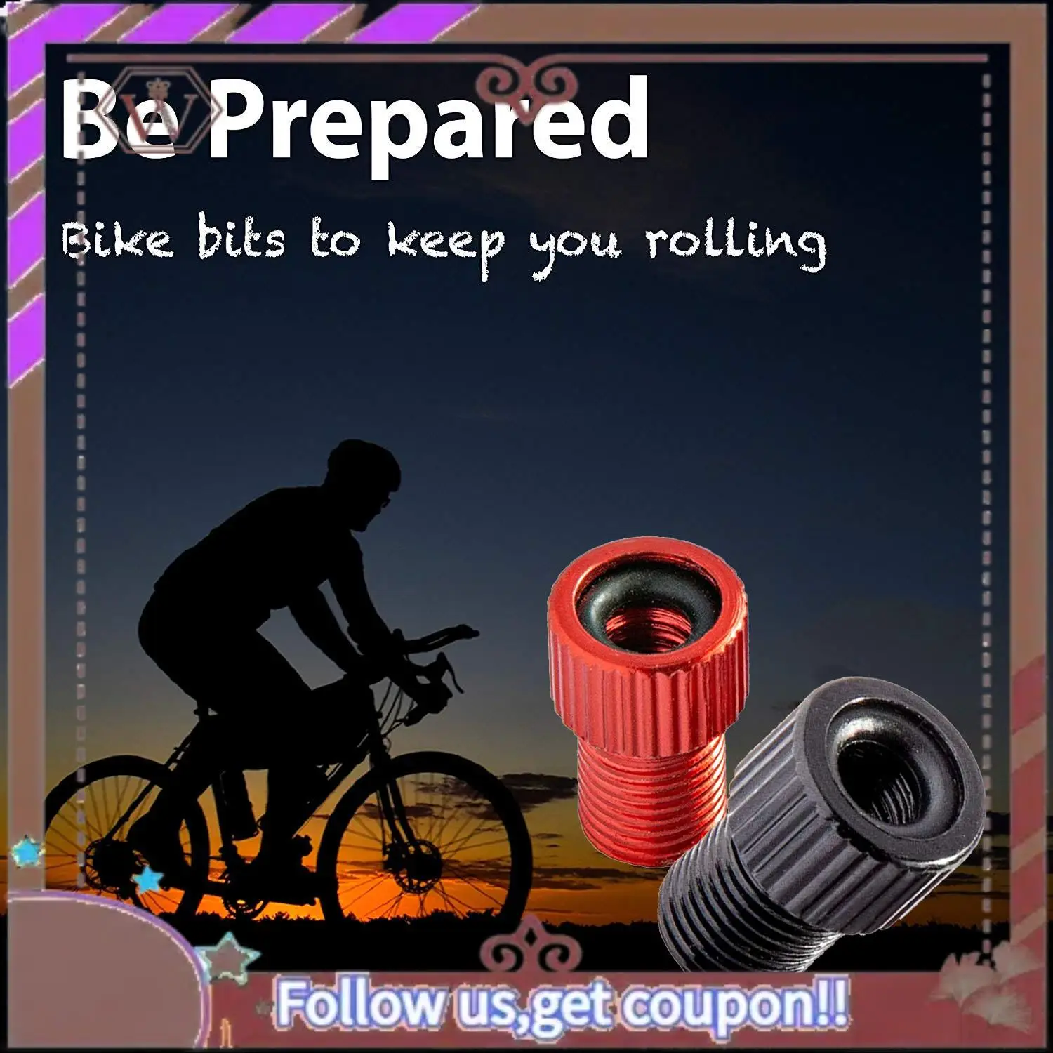 

A57E-5Pc Aluminum Alloy Bike Valve Adapter Bike Inner Tube Caps Cover Adapter Racing Bicycle Inflate Tire Part