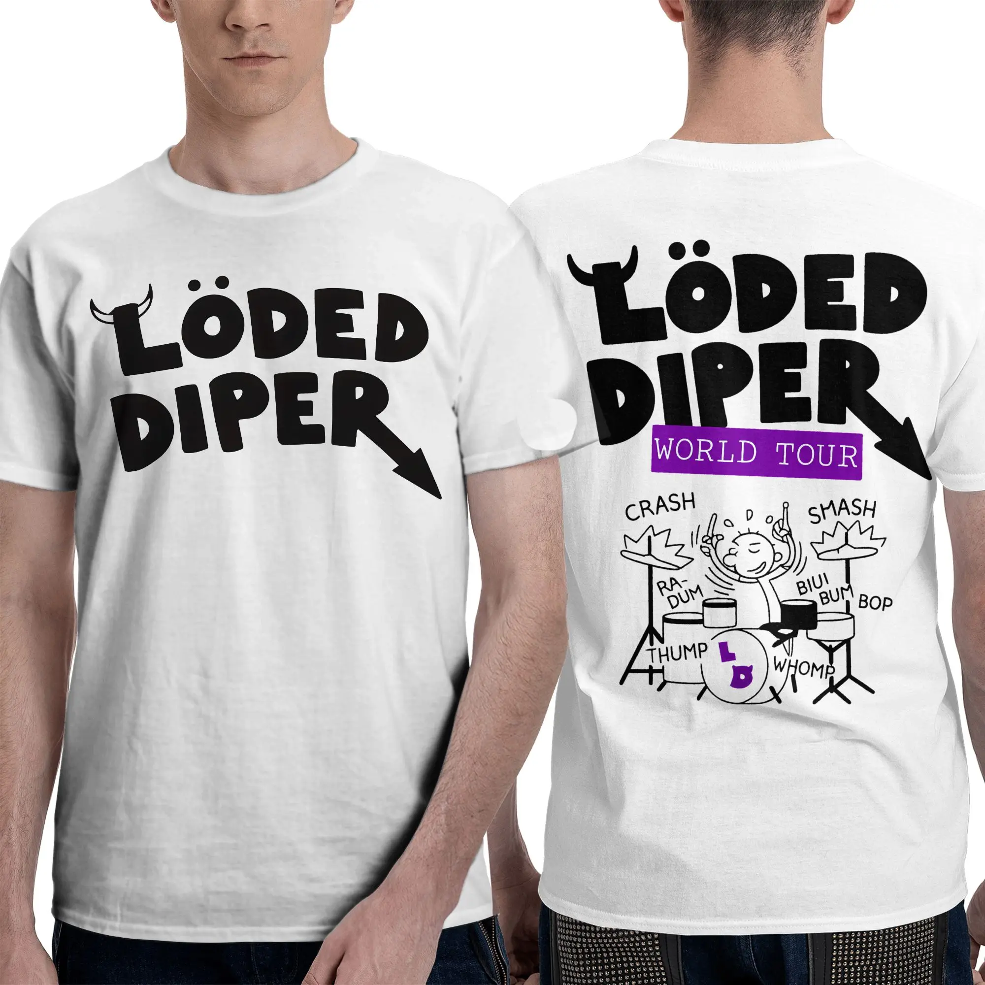 Loded Diper World Tour T-Shirt  Hip Hop T-Shirts Short Sleeve Vintage Tshirt Summer Cotton Crew Neck Plus Size 5XL Tees