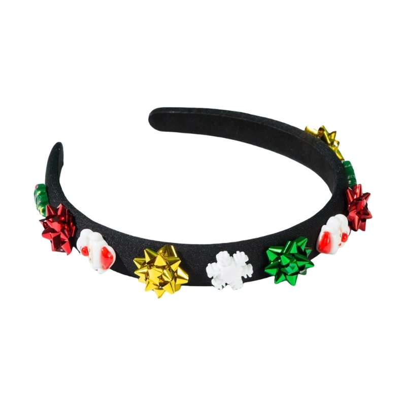 New Year Headband Photo Props Fun Headband Party Blingbling Karaoke Party Hair Hoop Christmas Flower for Christmas Stage