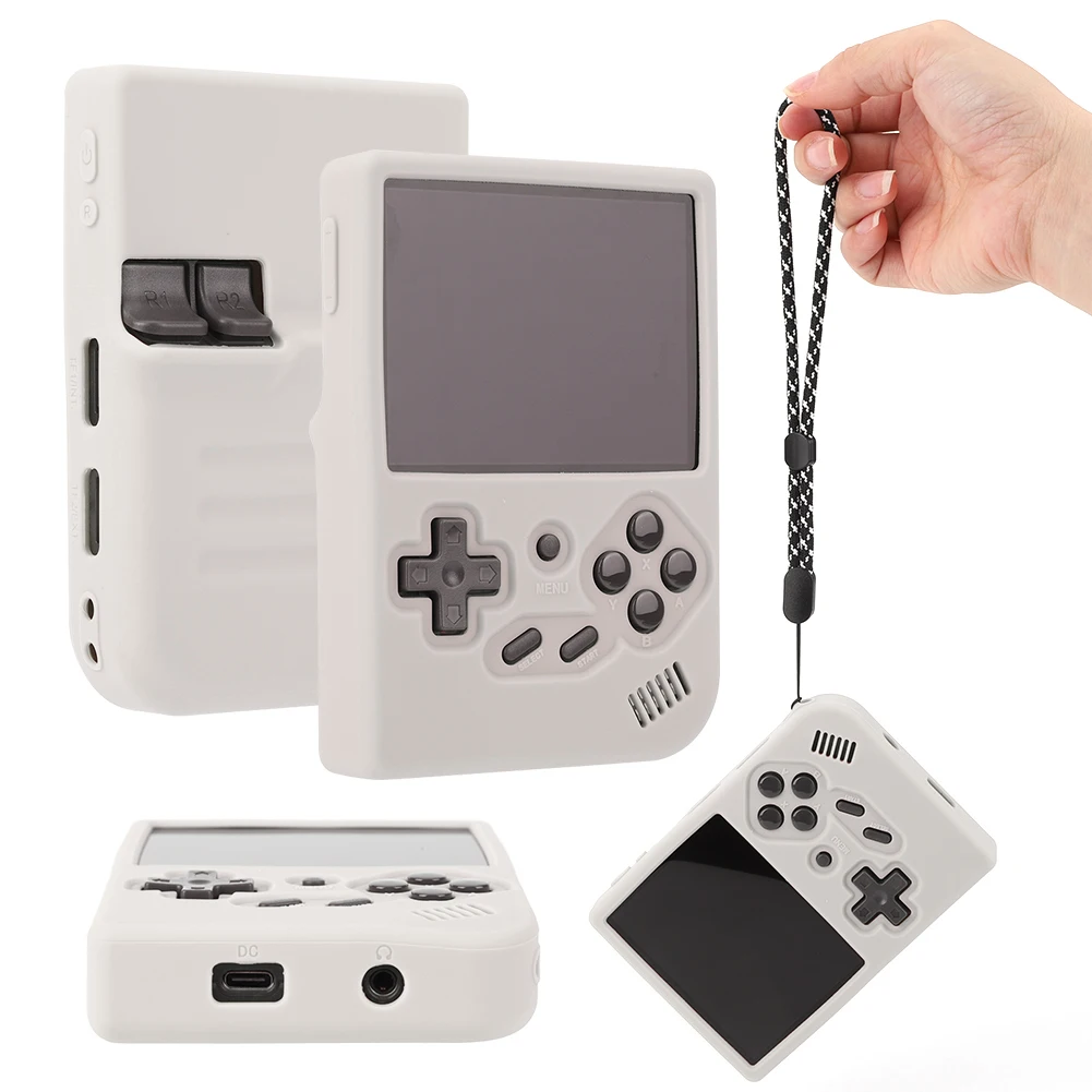 غطاء سيليكون مضاد للانزلاق لوحدة التحكم في الألعاب المحمولة ، جلد واقي بحبل ، غطاء لطبقة ANBERNIC RG35XX Plus ، ملحقات