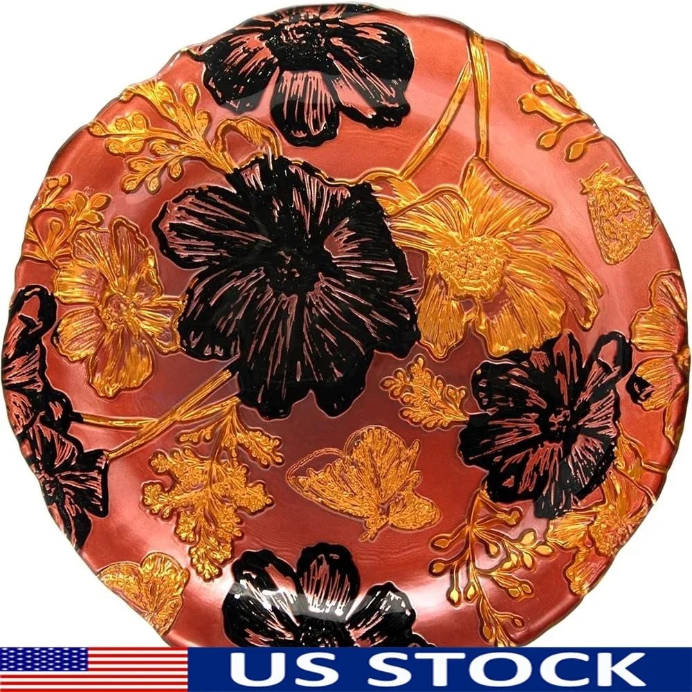 

Стеклянные боковые тарелки ручной работы, набор из 4 уникальных художественных деталей, безопасные для еды, ручная роспись, двойной современный декор