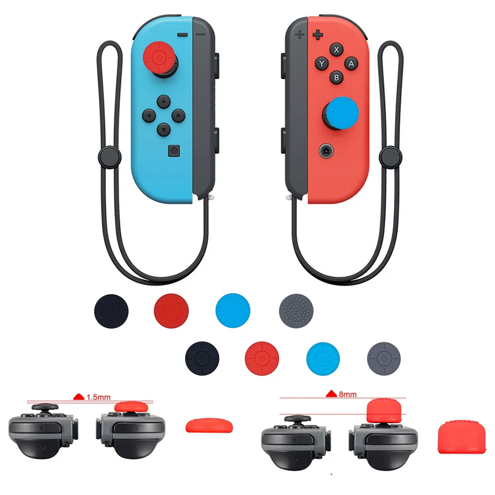 

For Switch Joycon Thumb Grip Caps Soft Silicone Joystick Cover Compatible with For Switch/OLED/ Lite Analog Stick Grips