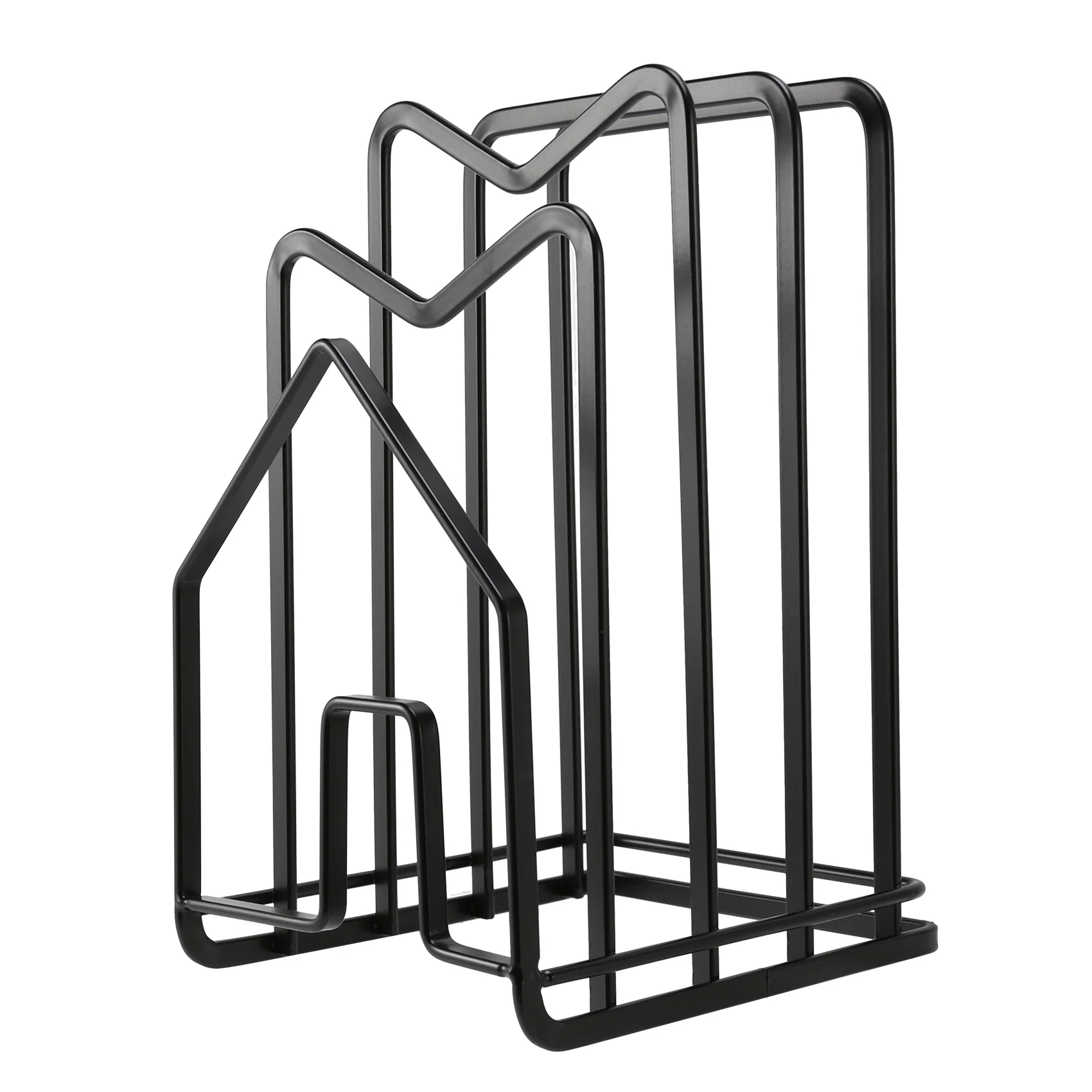 

ABAH Chopping Board Organizer Stand Holder Cutting Board Rack Kitchen Countertop Pots Pan Lids Rack Organizer Flat Steel