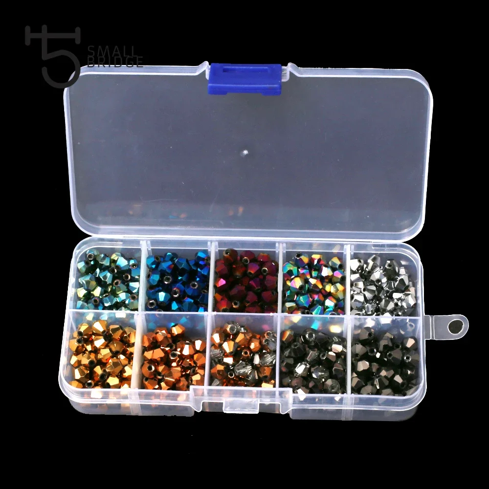 3 4 6mm Czech Crystal Bicone Beads kit for making jewelry material for jewelry Mix Metal color Loose Spacer Beads wholesale