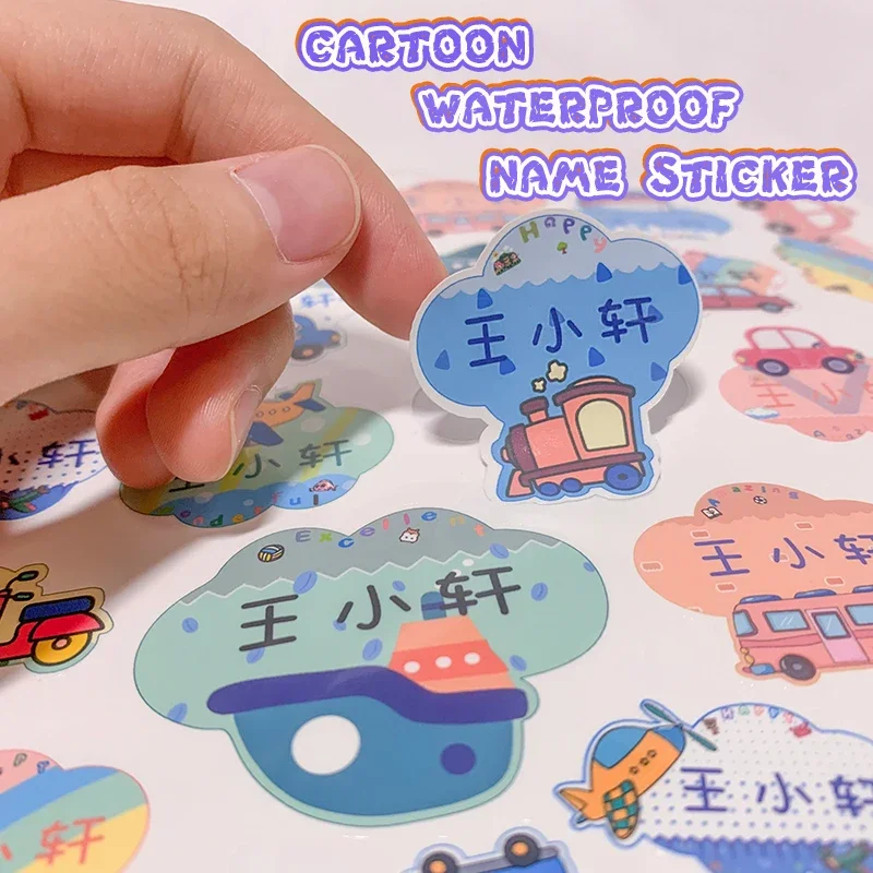 Cartoon Name Tag Stickers Customize Name Stickers Labels Children School Stationery Water Bottle Pencil Ballpoint Writing