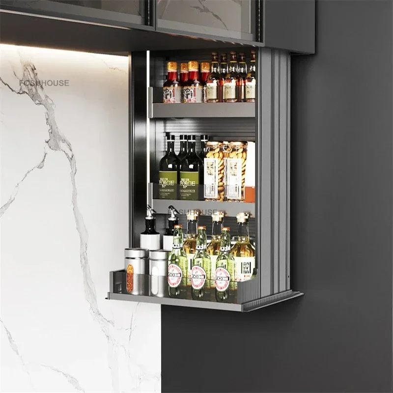 Smart Electric Vertical Lift Pull Out Basket Kitchen Cabinet Storage Condiments Wholesale Manufacturer