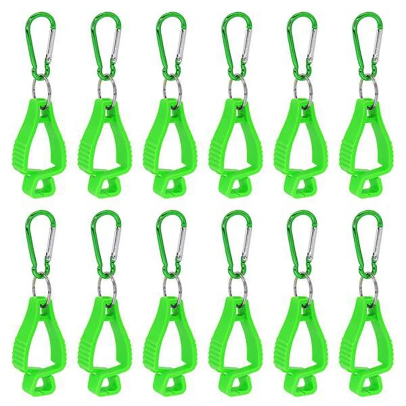 Glove Clips For Work Glove Holders With Metal Carabiners For Construction Worker Guard Labor(Green)