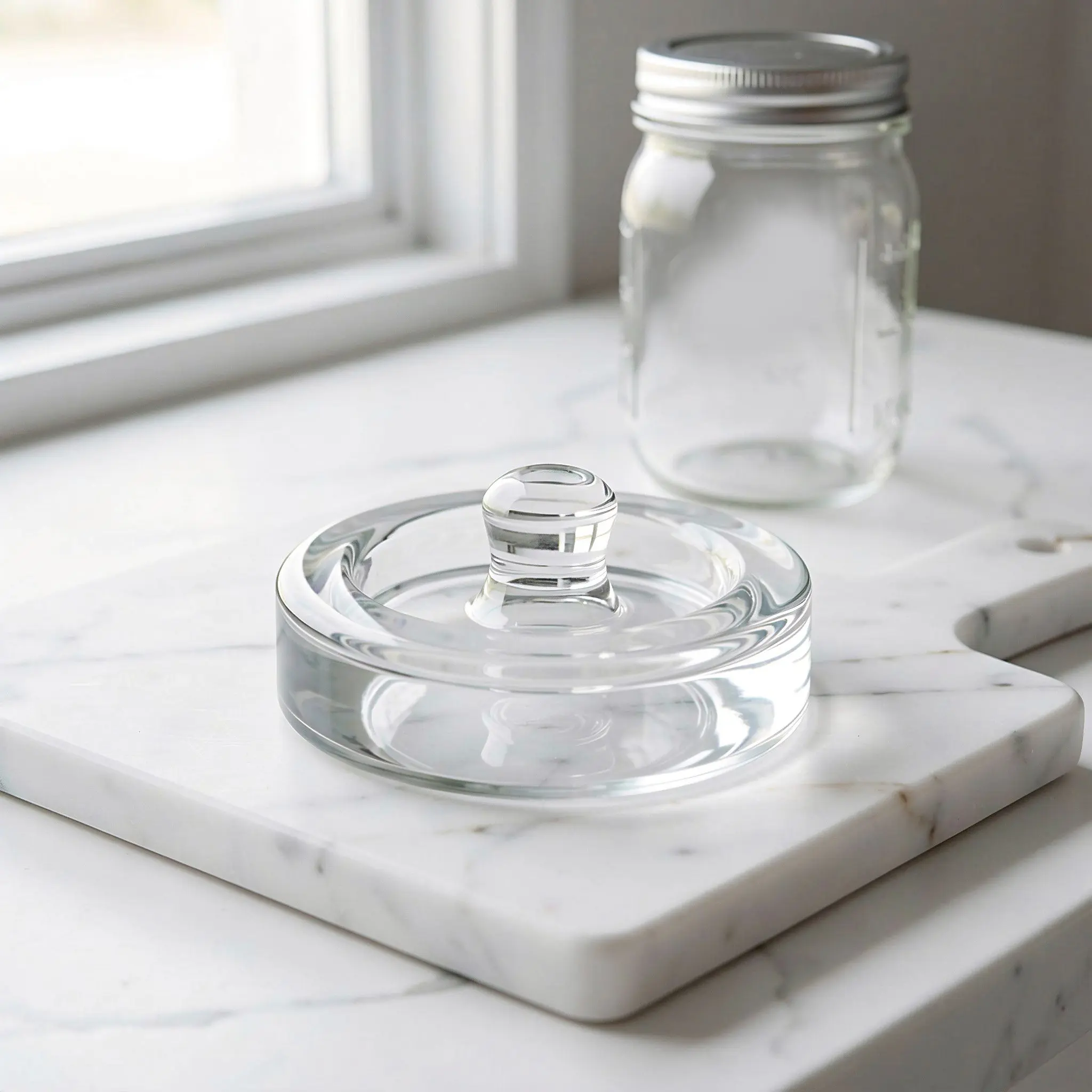 2pcs Glass Fermentation Weights for Jars – Thick Clear Heavy Pickling Stones for Sauerkraut & Kimchi