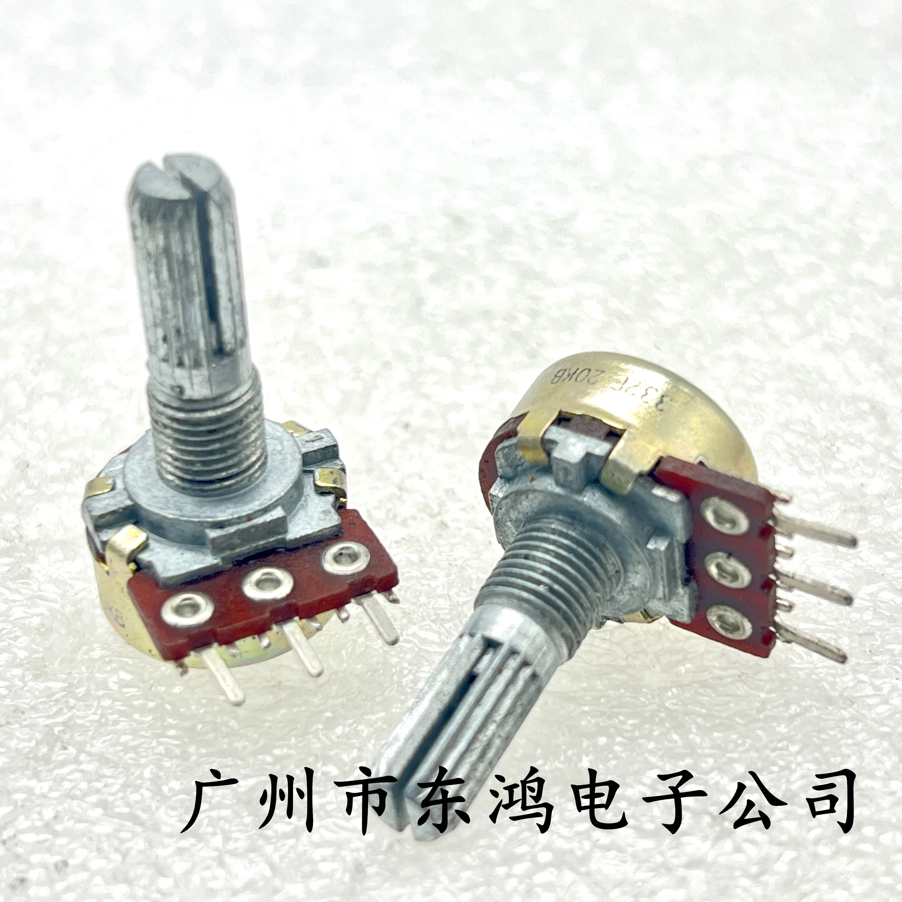 2 PCS RK163 single potentiometer B20K with midpoint positioning axis length 20mm