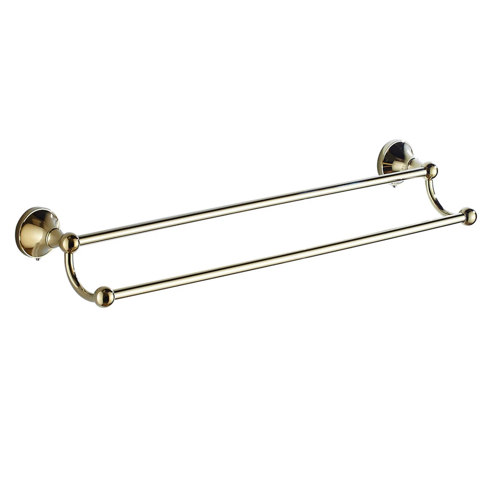 

Double Bar Towel Rack Brass Storage Hanger Modern Kitchen Bathroom Wall Mounted Paper Blanket Holder Versatile