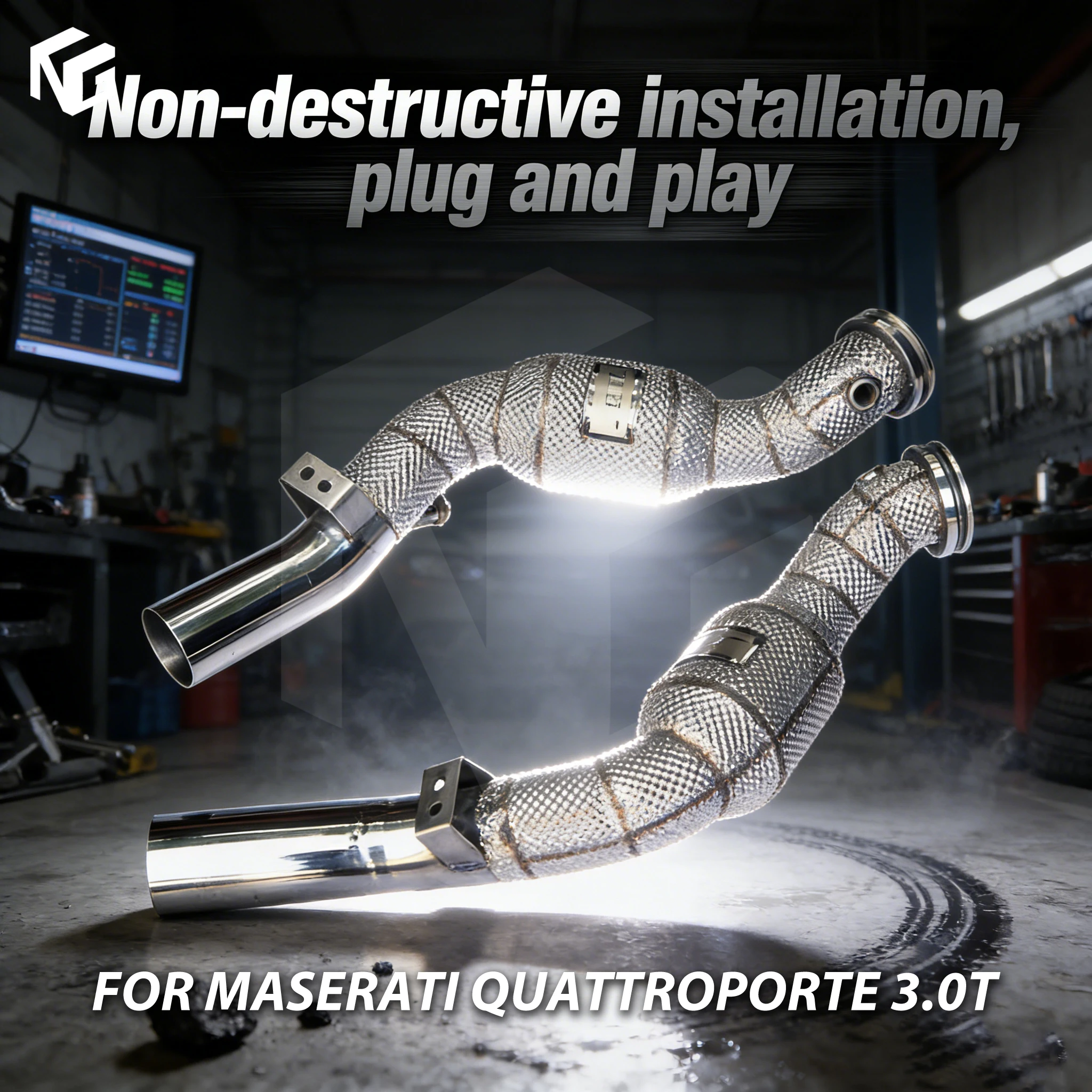 

ING Exhaust Header Downpipe Catalytics Heat Tube for Maserati Quattroporte 3.0T Wheel x drive Converter Auto Engine System