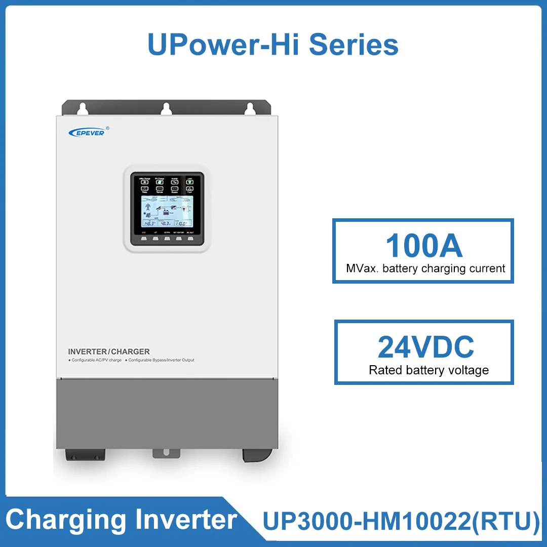 

EPEVER UP3000-HM10022(RTU）Inverter Charger 100A Advanc ed SPWM Tec Hnology And Pure Sine Wave Output For Solar Energy