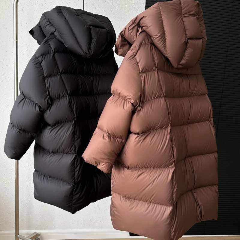 Autumn and Winter Women\'s Down Jacket Fashion Hooded Cocoon Fluffy Warm Coat 2024 New Korean Version of The Casual Parker Coat