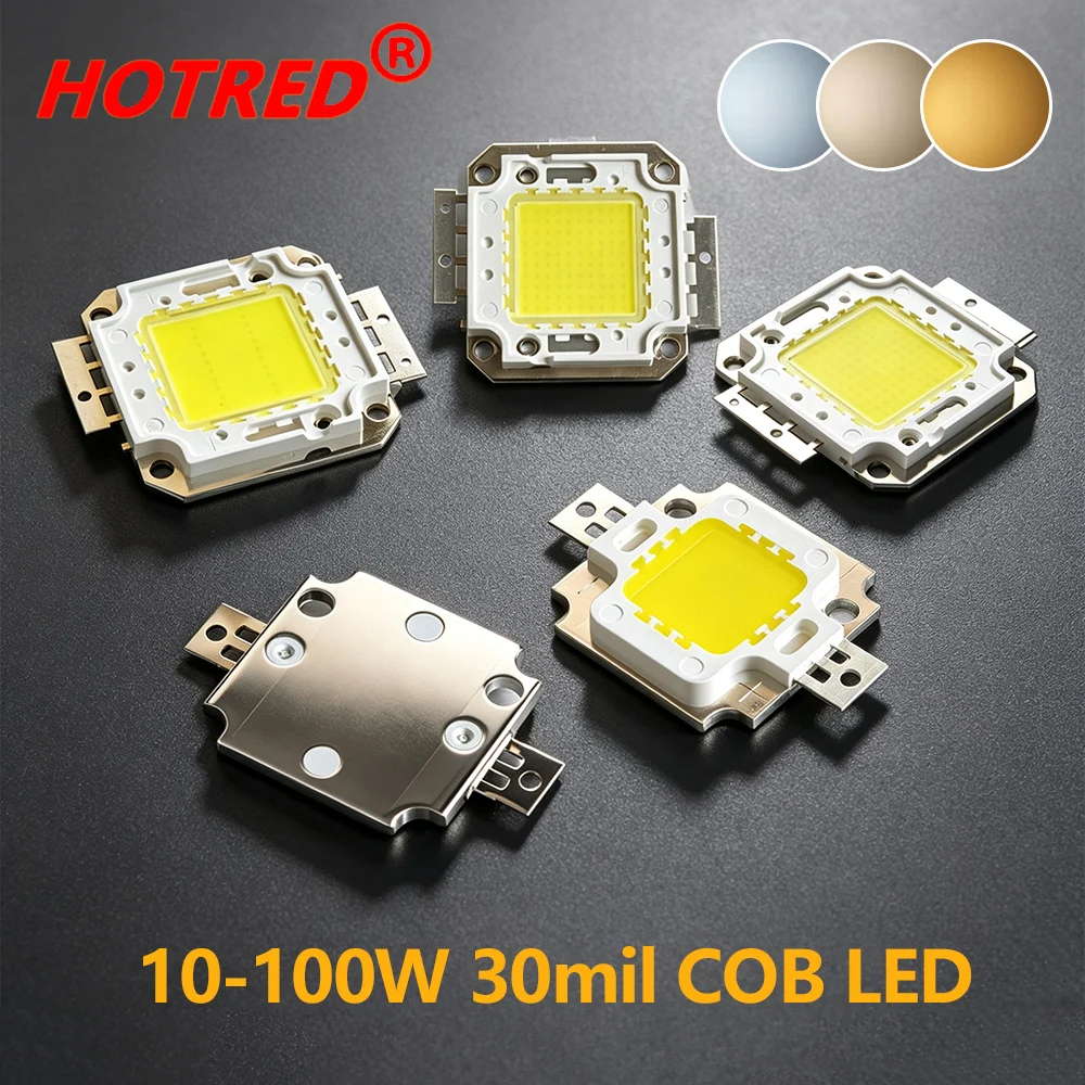 1-10PCS High Power LED Chip 10W 20W 30W 50W100W Warm Natural Cool White 3000K 4000K 6500K Bright For Floodlight Lamp Light Beads