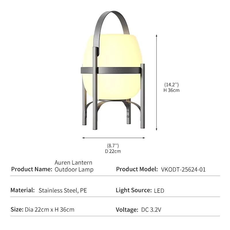 Solar outdoor landscape light Stainless steel PE waterproof IP65 villa garden garden light Simple architectural lantern
