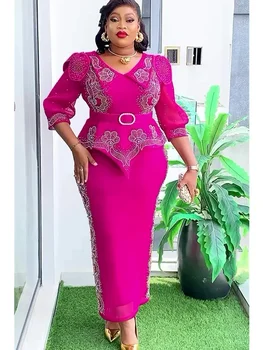 女性のためのエレガントなアフリカのドレス,ダシキ,アンカラの衣装,長いドレス,クリスマスの服,結婚披露宴,大きいサイズ,2022