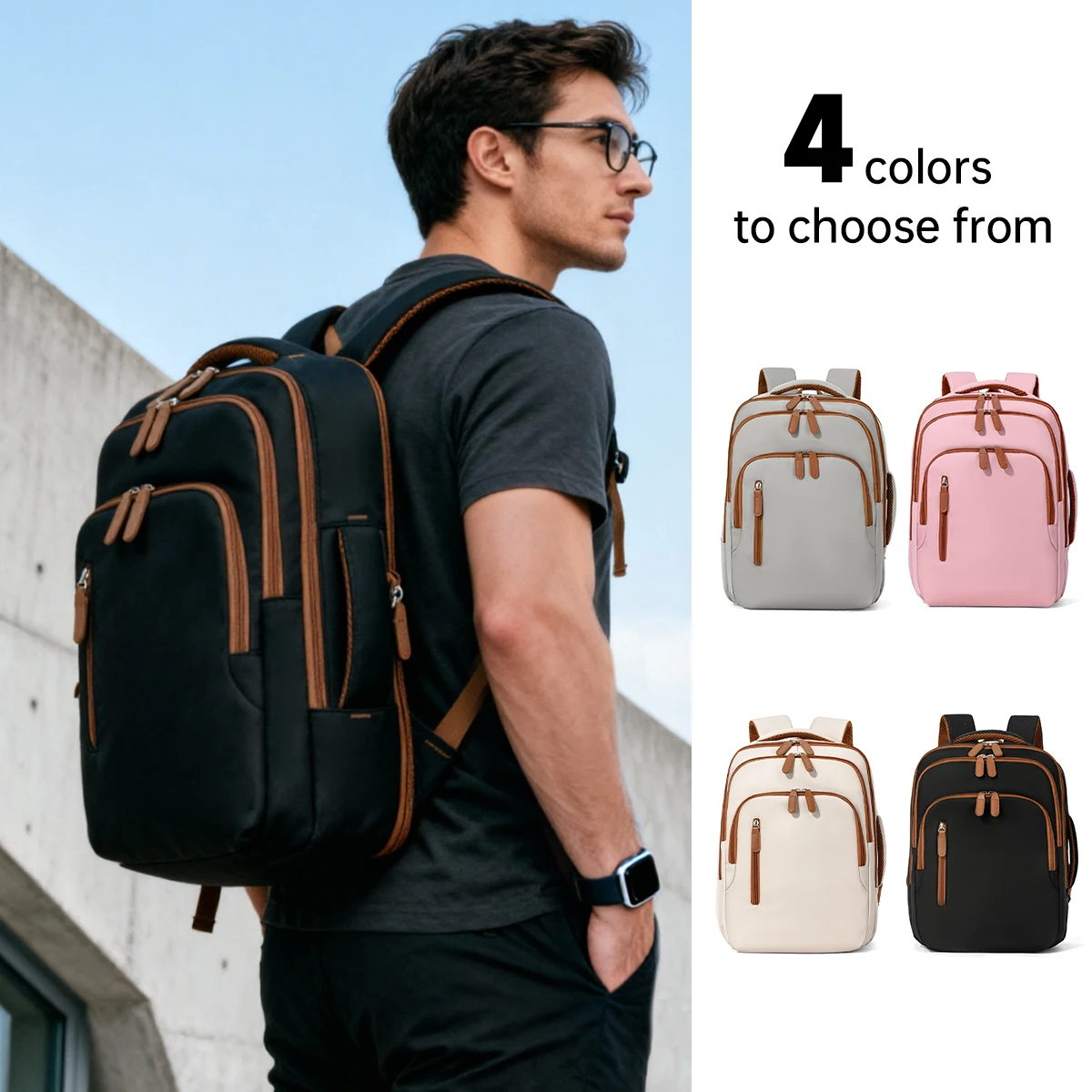 Backpack, Large-Capacity Business Travel Bag, Computer Backpack, Women's Hiking Bag, Junior High School Student, High School Student, College Student School Bag, Male Student