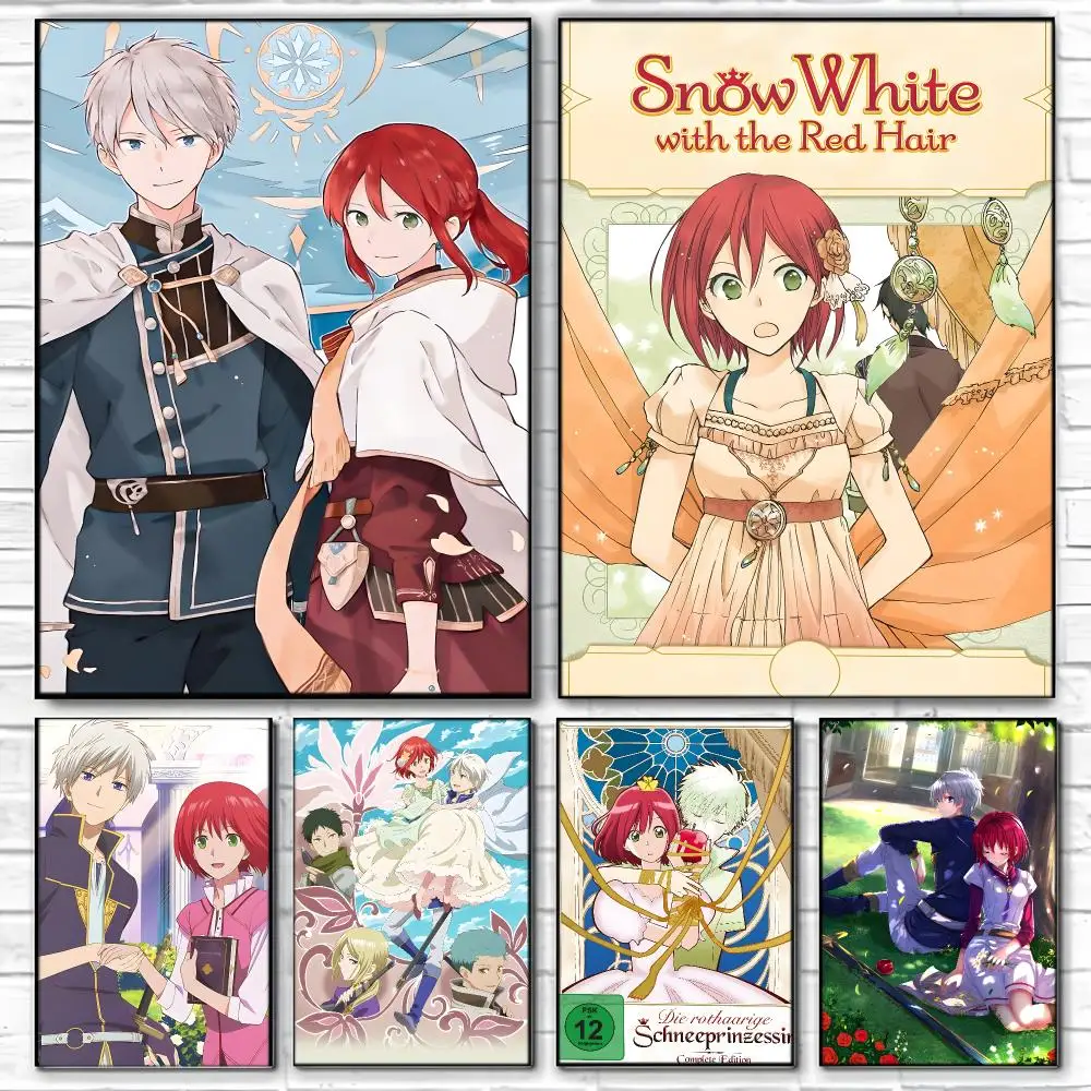 ANIME S-Snow White with the Red HairS Poster  Self-adhesive Art Waterproof Paper Sticker Coffee House Bar Room Wall Decor