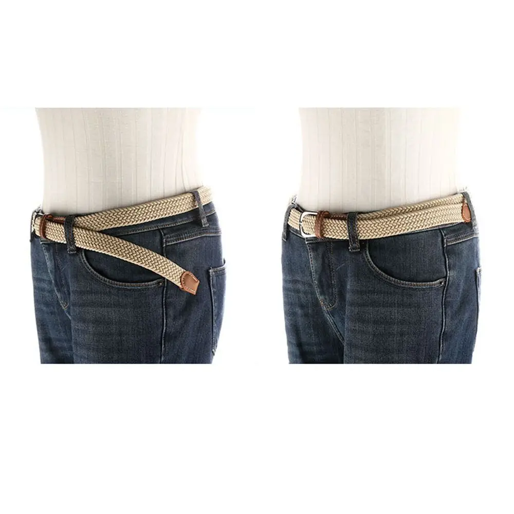 أزياء قماش حزام منسوج محبوك رقيقة سبيكة دبوس مشبك حزام مطاط جودة عالية مرنة تمتد أحزمة الخصر للجنسين