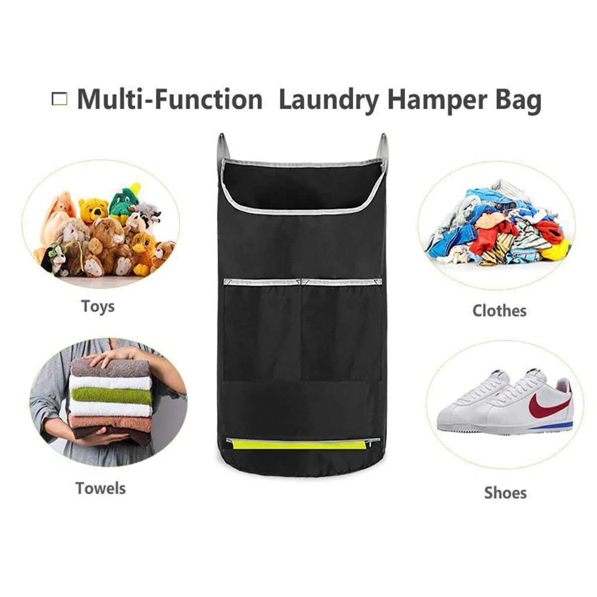 Bathroom storage bag, dirty clothes, miscellaneous items storage bag, square door, large capacity dirty clothes hanging bag, wal