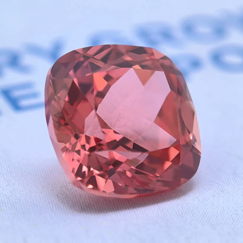 Lab Grown Padparadscha Fire Lotus Colour Square Cushion VVS1 Charms Beads Diy Jewelry Making Material Selectable AGL Certificate