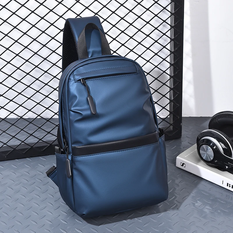 

Waterproof solid color shoulder bag, trendy European and American style chest bag, multifunctional men's crossbody bag