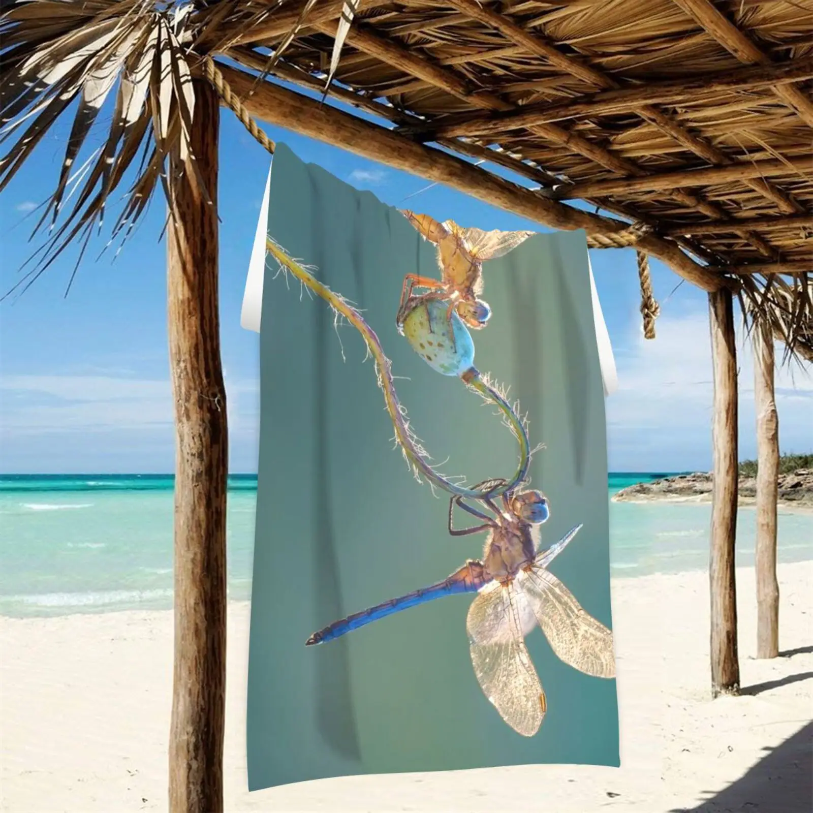 New dragonfly print Quick dry beach towel Yoga Easy tocarry Beach towelsLight breathable ,beach towe CampingTowels