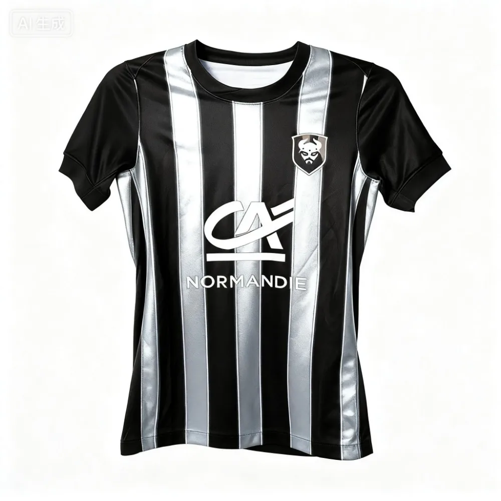 Caen Heim- und Auswärtstrikot für Herren im Sommer, lockeres 3D-Sport-T-Shirt für den digitalen Sport, neutrales Freizeitoberteil für Fußballtraining