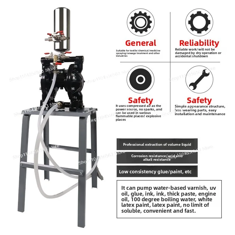 Pneumatyczna pompa membranowa podwójna, malowanie natryskowe, ekstrakcja kleju, pompa olejowa, odporna na korozję, kwasochwadzająca i zasadochwadzająca