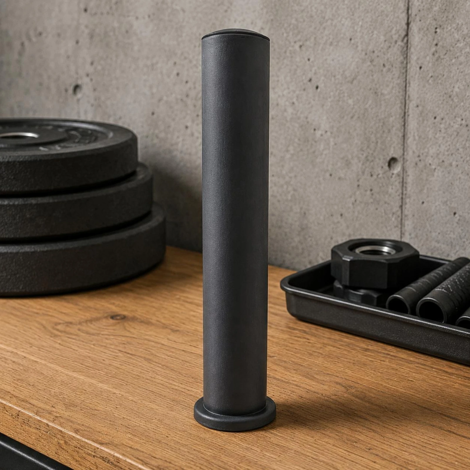 barbell-adapter-sleeve-flat-top-barbell-sleeve-converter-cylindrical-adapter-tube-wide-base-collar-exercise-gear-black