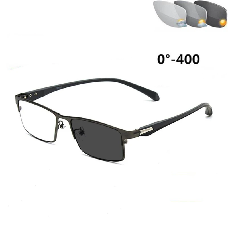 

Full Frame Sun Photochromic Square Prescription Eyeglasses Men Women Vintage Metal Nearsighted Glasses 0 -0.5 -0.75 To -4.0