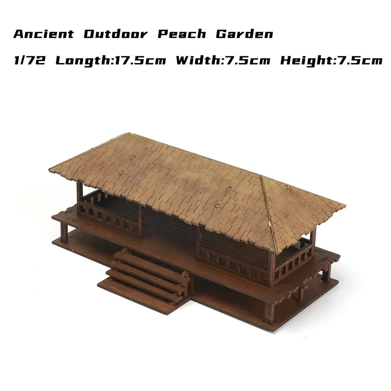 1/72 Peach Garden Conjunto de quebra-cabeça de madeira modelo brinquedos arquitetônicos DIY