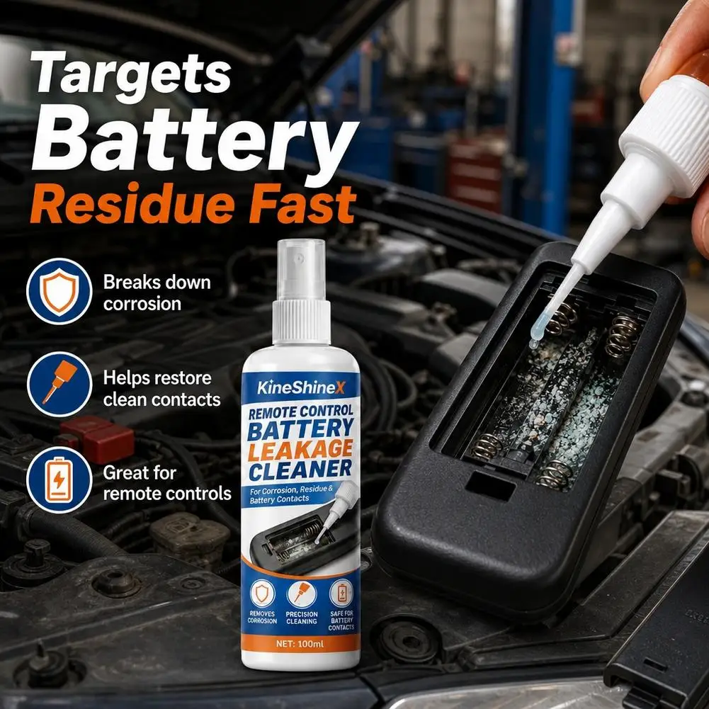 50/100ml Battery Leakage Cleaner Removes Corrosion Residue Better Battery Connection Safe for Battery Contacts