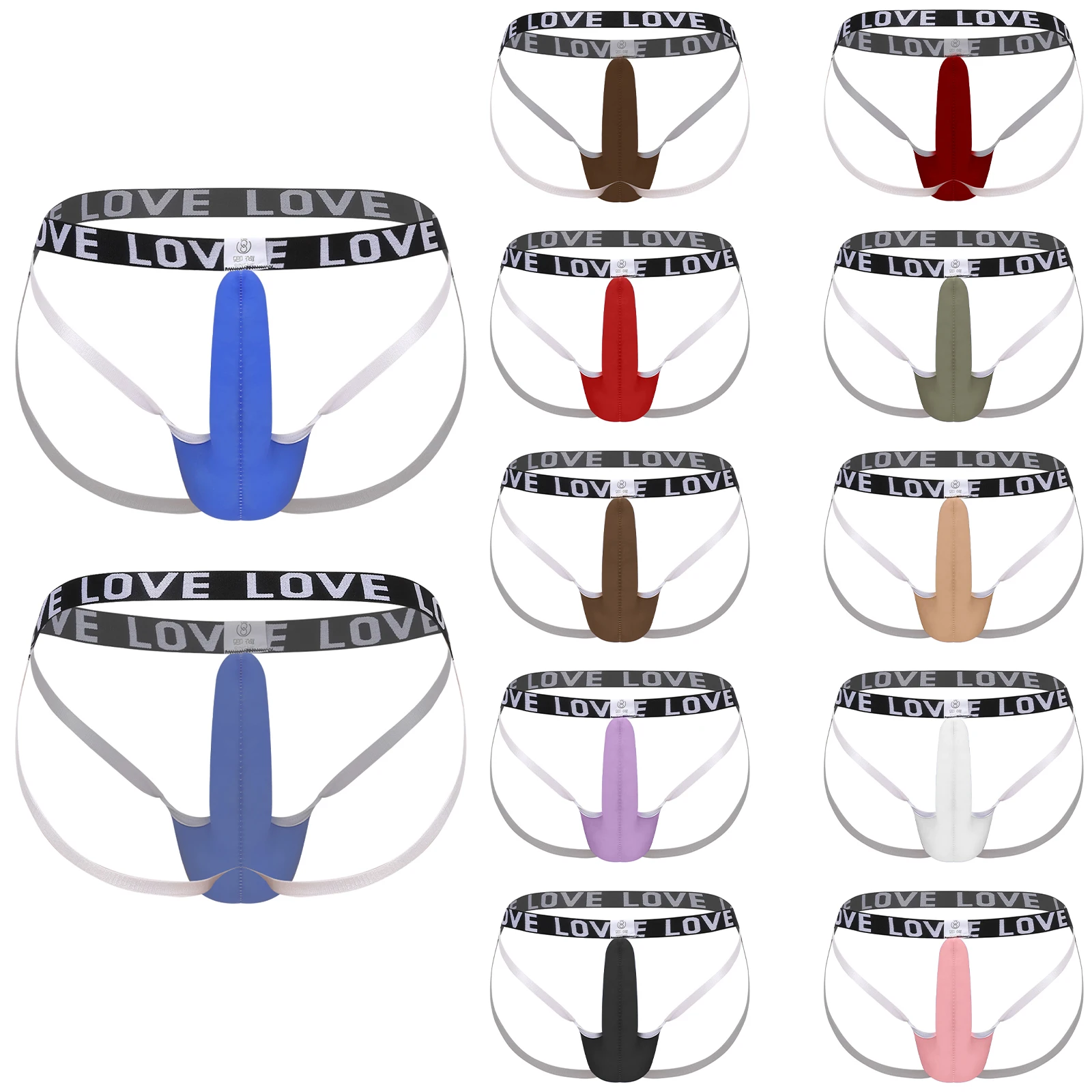 

Mens Lingerie Sissy Underwear Cutout Thong Briefs Silky Sheath Pouch Panties Open Butt Letter Print Elastic Waistband Jockstrap