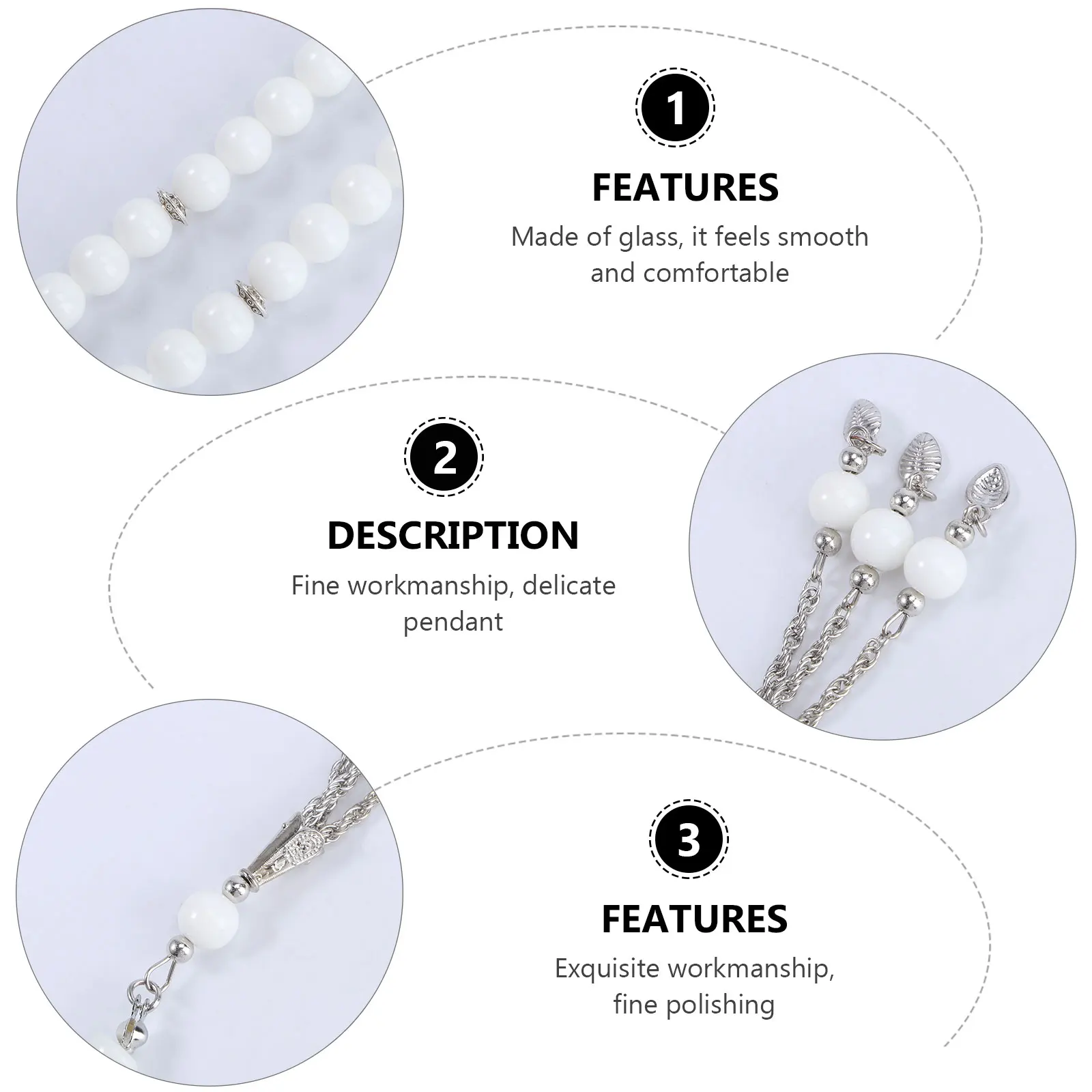 

Long Chains Rosary Bead Glass Beads Prayer Necklace Muslim Supplies Religious Accessories Fashion Jewelry Bracelets Pendant gift