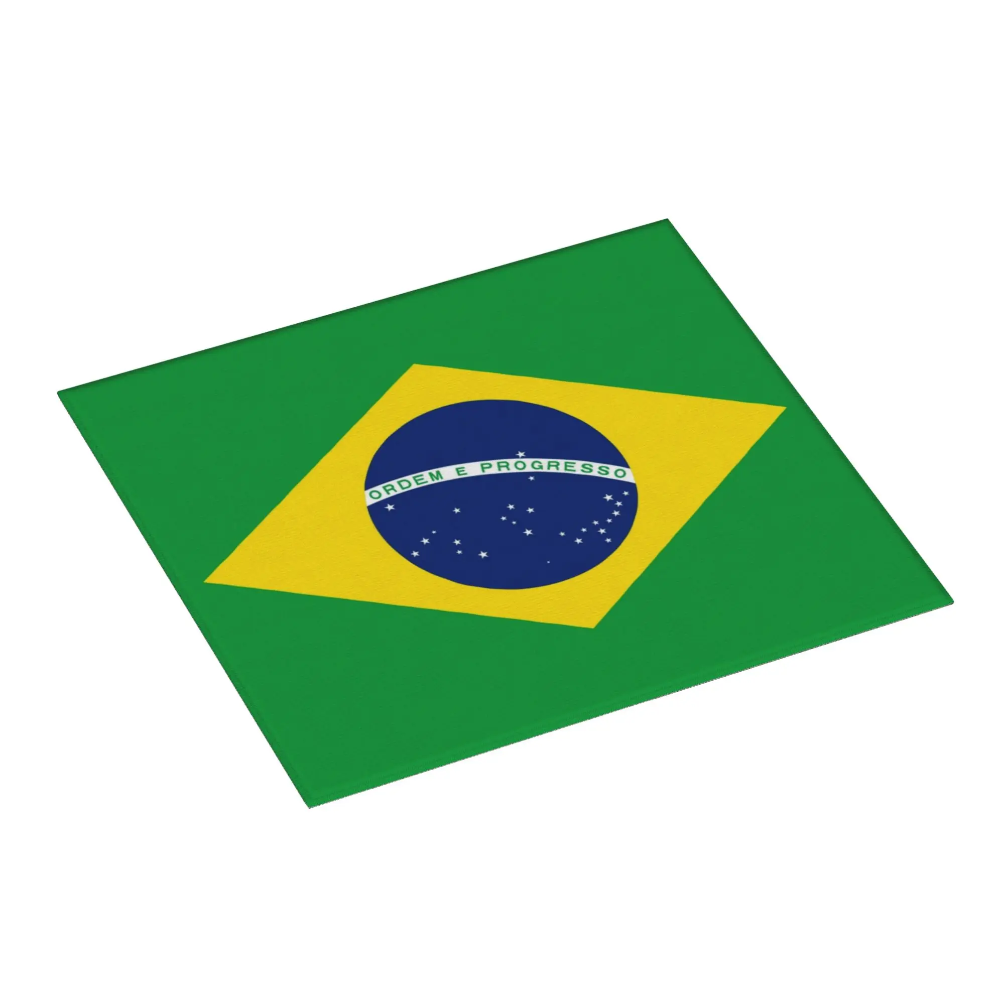 Flag of Brazil Non‑Slip Waterproof Absorbent Barware Tableware Oil Proof Reusable Brazilian Flag Bathroom Drying Mat For Kitchen