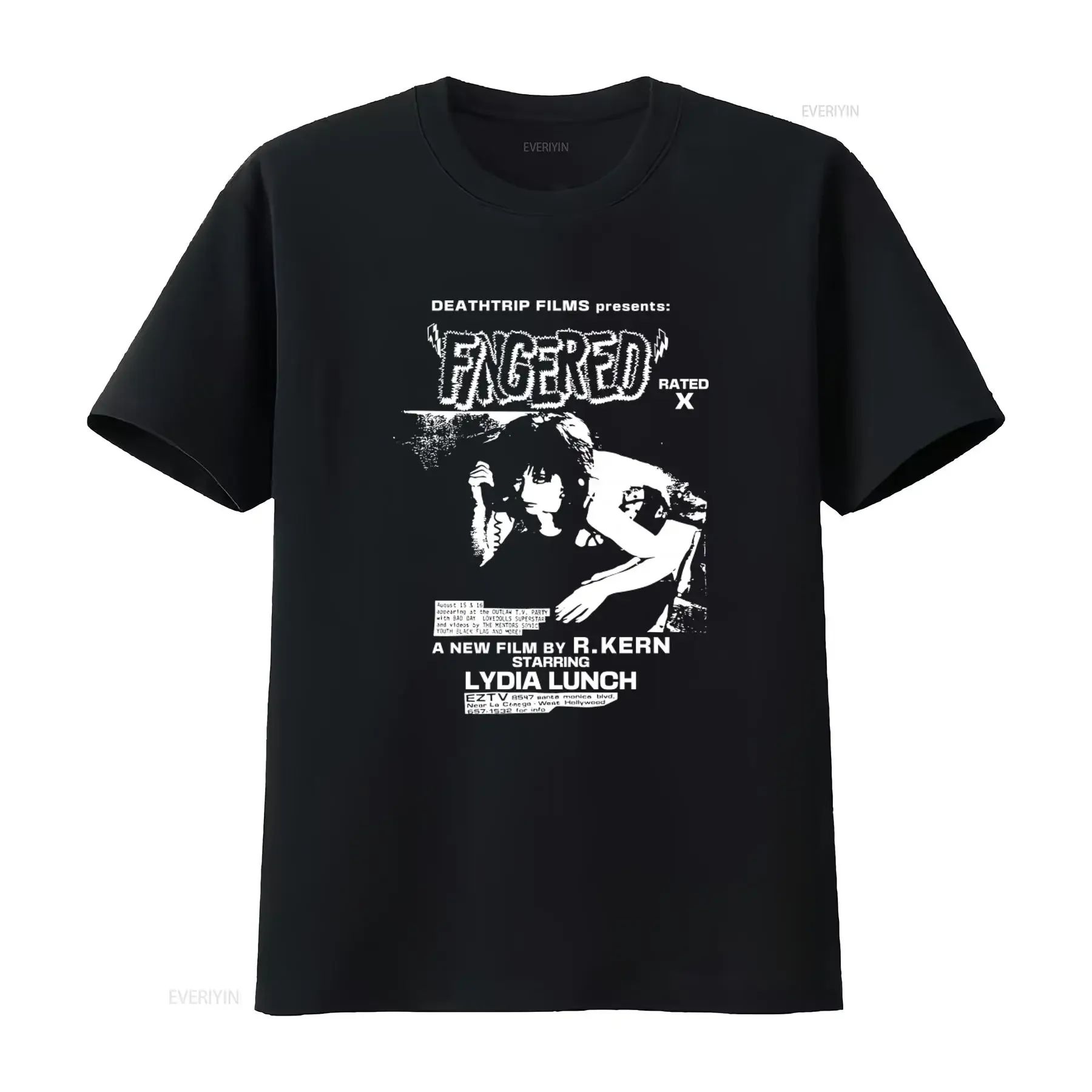Lydia Lunch Richard Kern Fingered Punk Movie T Shirt 80s 90s Music Bands Cult No Wave Cool Original vintage Washed Casual