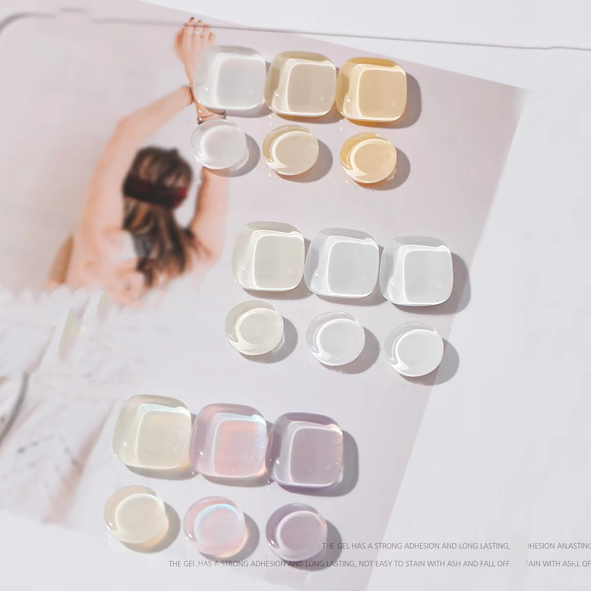 

50PCS Transparent Glass Nail Art Display Tips Heart Love for Showing Gel Polish Design Manicure Tools Nail Color Board Tips Card