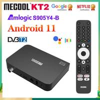Amlogic S905Y4-B Google Netflix Certified Mecool KT2 Android 11 TV Box Support DVB-T2/T 2T2R Wifi 4K Android 11.0 Set Top Box