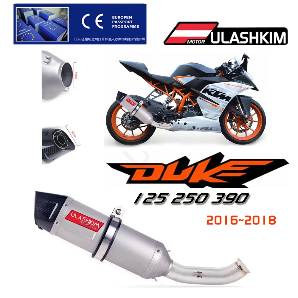 Motorcycle Muffler Exhaust Full system For Duke125  200  250  390 2016-2018    Escape