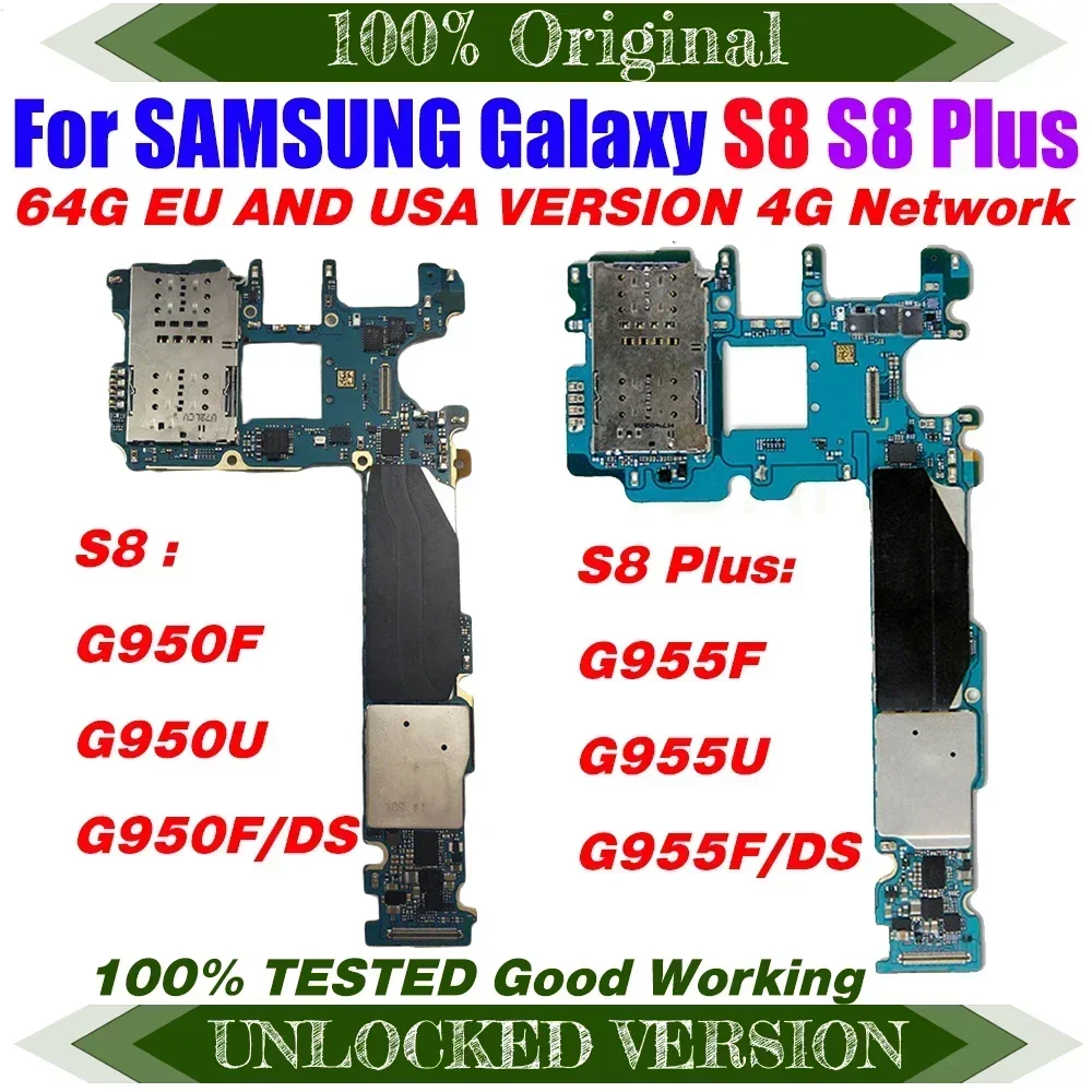 

Новый! Полностью рабочий оригинальный разблокированный для Samsung Galaxy S8 Plus G955F G955FD G955U S8 G950F G950FD 64 ГБ материнская плата материнская плата