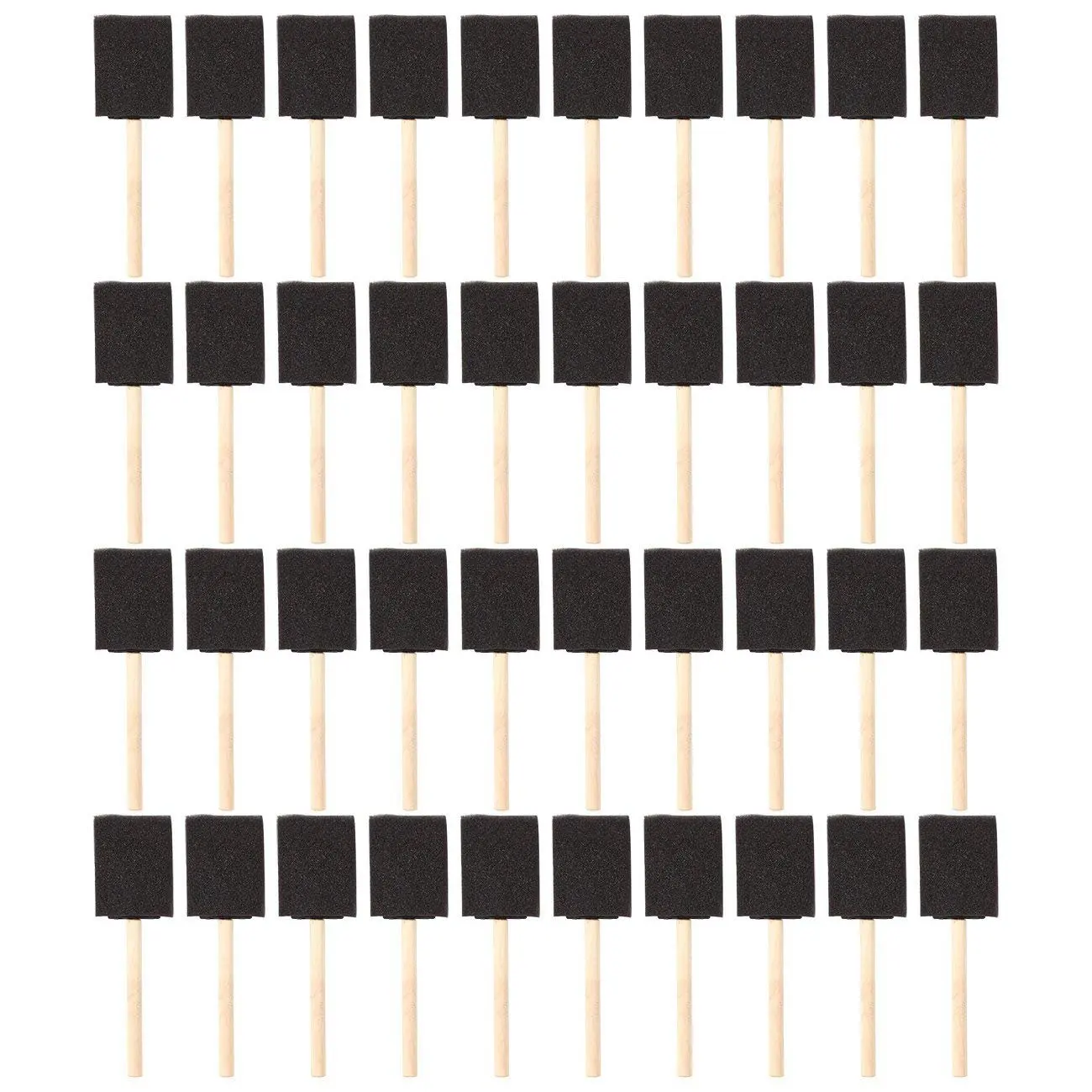 חדש-2 אינץ קצף ספוג עץ ידית צבע מברשת סט (ערך חבילה של 40) -קל משקל, עמיד ונהדר עבור אקריליק, כתמים, V