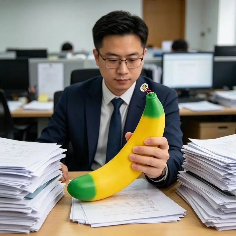面白いバナナ形のストレスボール耐久性のある弾性-tpr-感覚玩具リラクゼーションと集中-a2ub