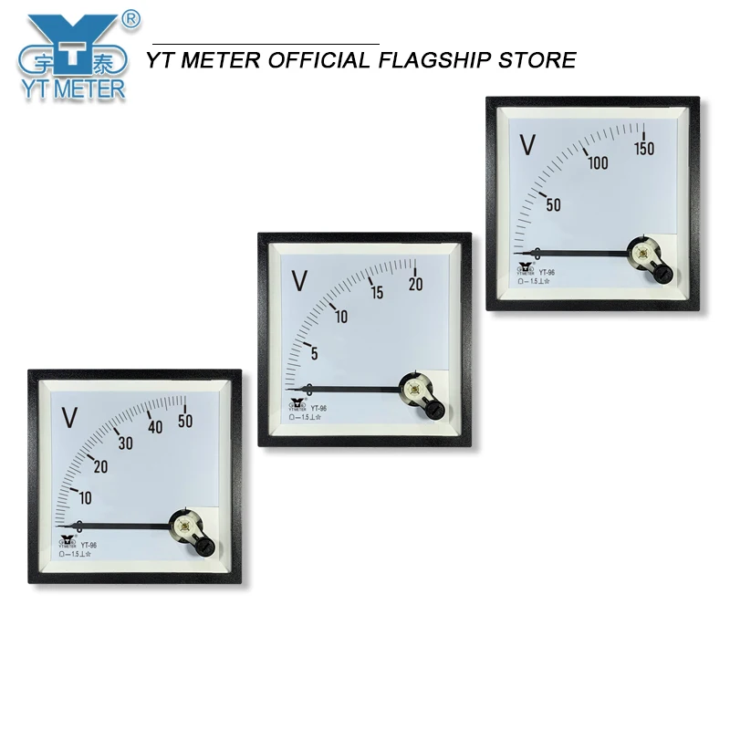 CP96 DC Voltmeter 5v 10v 15v 20v 30v 50v 75v 100v 150v 200v 300v pointer dc voltage installation instrument sq96 dh96 90 * 90mm