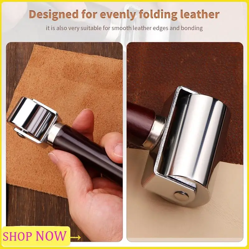 26Mm+60Mm Leather Press Edge Roller, Wooden Handle Leather Rolling Craft Roller Seam Roller For Leather Leather Edge Creaser