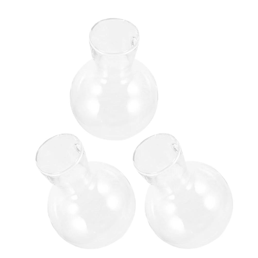 

3pcs Clear Glass Planter Jar for Hydroponic Plants for Desktop Decoration and Plant Propagation High Borosilicate Glass Vases