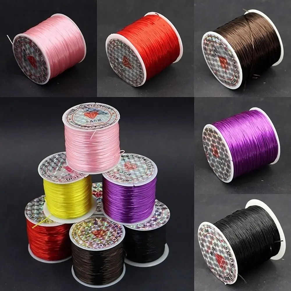 1Rolls DIY Jewelry Stretch Elastic Cord Nylon Colorful Cord Thread Beading String 10Meters 0.6mm String Line Bracelets Necklace