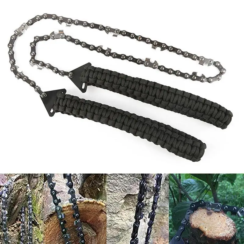 

Rope Chain Saw Portable Survival Chain Saw Folding Anti-Slip 11-Tooth Chainsaw For Camping Gardening Outdoor Hiking Survival